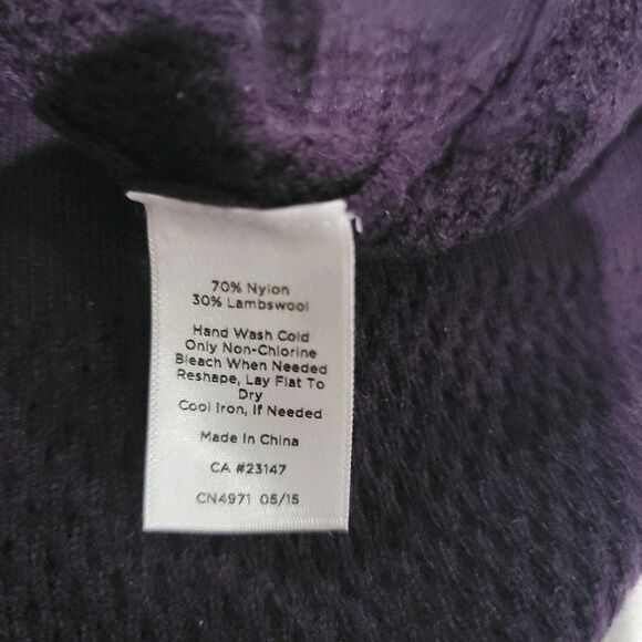 Talbots Womens Waffle Knit Sweater Size Petite Small Wool Turtleneck Purple - Picture 3 of 6
